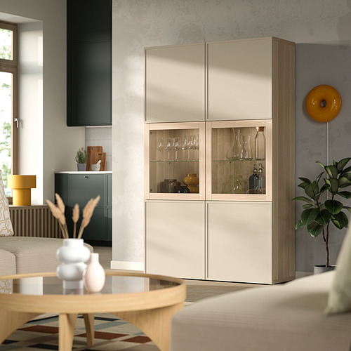 BESTÅ, storage combination w/glass doors. 2 of 3 open dialog