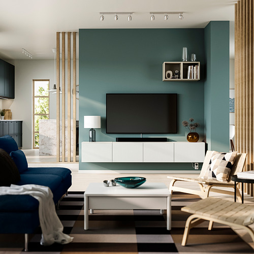 BESTÅ, mueble TV con puertas. 2 de 5 open dialog