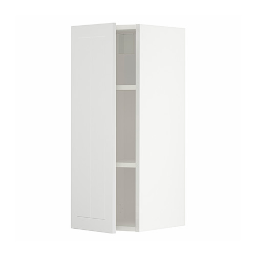 Mueble de cocina blanco METOD, cuadrado, diseño sencillo con dos estantes abiertos.