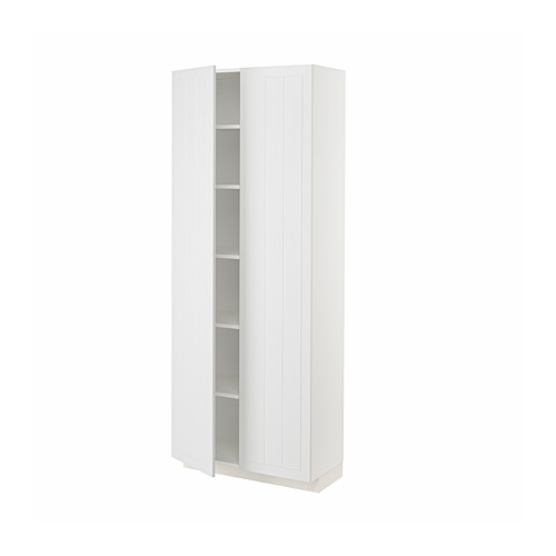 Mueble de cocina blanco METOD, rectangular con estante ajustable, diseño moderno, acabado elegante.