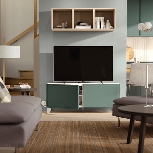 BESTÅ, mueble TV con puertas. 2 de 5 open dialog