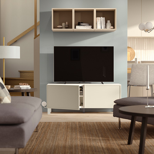 BESTÅ, mueble TV con puertas. 2 de 5 open dialog