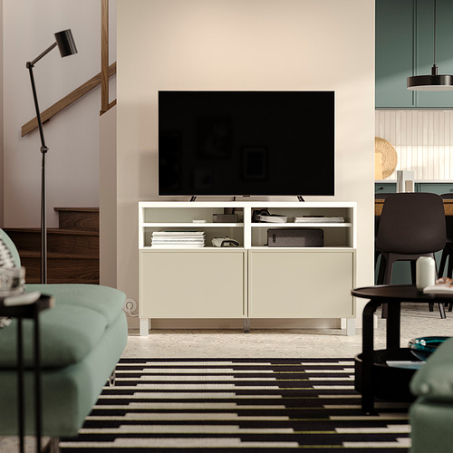 BESTÅ, mueble TV con puertas. 2 de 6 open dialog