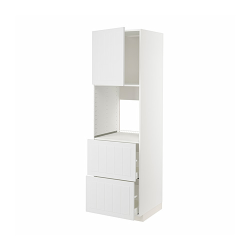 Un mueble de cocina METOD blanco con un diseño artesanal y estantes ajustables.