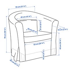 Ilustración de medidas - TULLSTA sillón