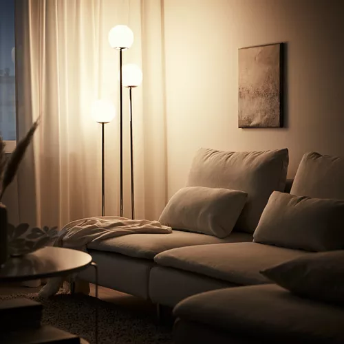IKEA Gran Canaria - SIMRISHAMN lámpara de pie, cromado/blanco
