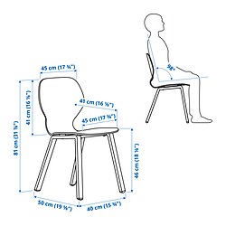Ilustración de medidas - SKÅLSTA silla