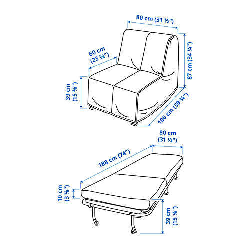 LYCKSELE LÖVÅS, sillón cama 8 de 8 open dialog