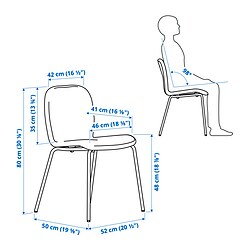 Ilustración de medidas - SKÅLSTA silla