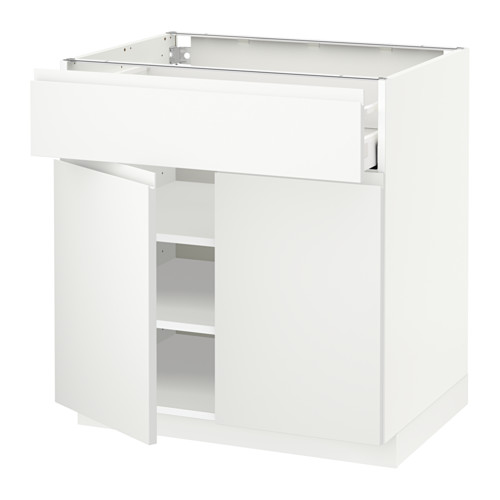 Mueble de cocina METOD blanco, diseño moderno, cajón liso, tiradores integrados.