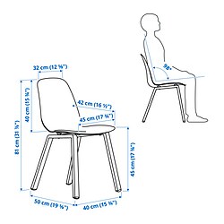 Ilustración de medidas - SKÅLSTA silla