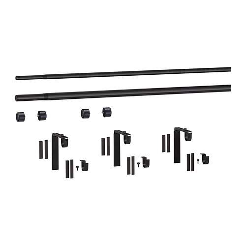 HUGAD / RÄCKA, double curtain rod combination. 2 of 2 open dialog