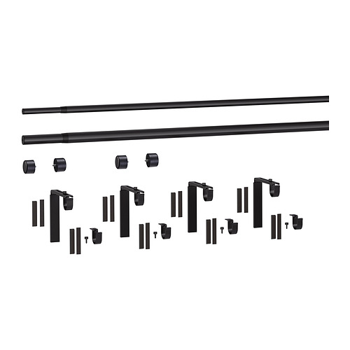 HUGAD / RÄCKA, double curtain rod combination. 2 of 2 open dialog