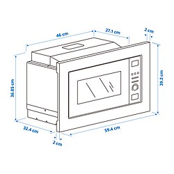 Ilustración de medidas - LAGAN microondas integrado