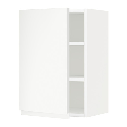 Mueble de cocina METOD blanco de diseño minimalista y estante regulable.