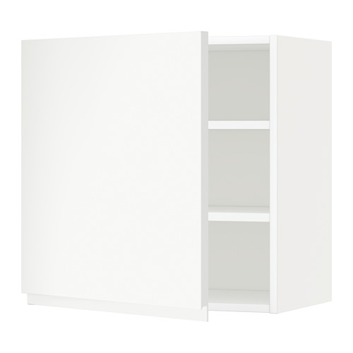 Moderno mueble de cocina METOD blanco con diseño minimalista, con un estante ajustable y líneas limpias.