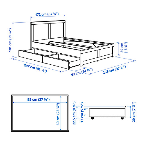 FÅGELFJÄLLET, cama con 2 cajones. 9 de 9 abrir diálogo
