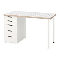 LAGKAPTEN/ALEX, escritorio, Blanco / antracita