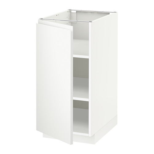 Mueble de cocina METOD blanco, diseño moderno, una puerta abierta, estantes ajustables.