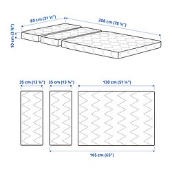 Ilustración de medidas - VIMSIG colchón espuma cama extensible