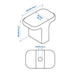 Ilustración de medidas - HACKÅS pomo