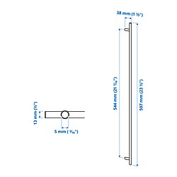 Ilustración de medidas - KALLRÖR tirador