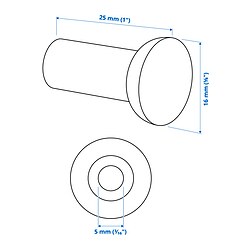 Ilustración de medidas - NYDALA pomo