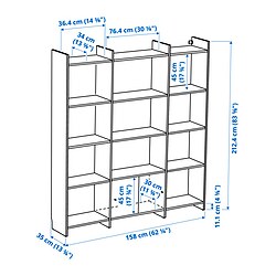 Measurement Illustration - LÅDMAKARE storage cabinet with sliding doors and shelves