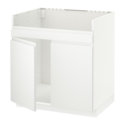 Alt: mueble de cocina METOD blanco, cuadrado, de diseño moderno, con tiradores minimalistas.