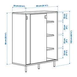 Measurement Illustration - MACKAPÄR shoe/storage cabinet