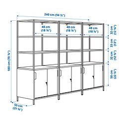 Measurement Illustration - TROTTEN cabinet combination