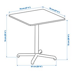 Ilustración de medidas - VISINGSÖ mesa