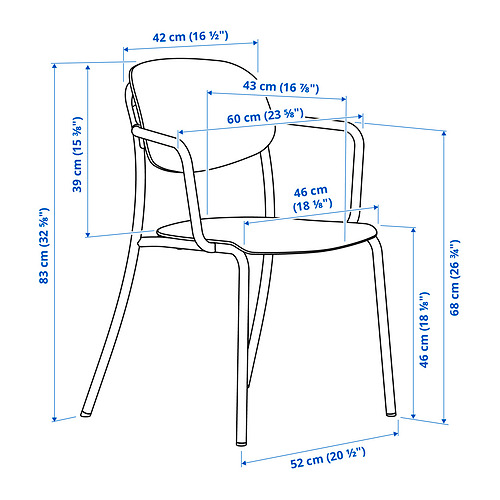 Ilustración con medidas del producto: VISINGSÖ.