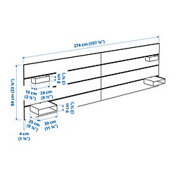 Measurement Illustration - NORDLI headboard