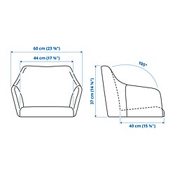 Ilustración de medidas - TOSSBERG asiento