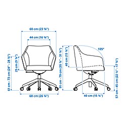 Ilustración de medidas - TOSSBERG/LÅNGFJÄLL silla sala de juntas