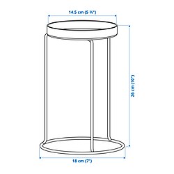 Measurement Illustration - LÅNGNÄBB plant stand