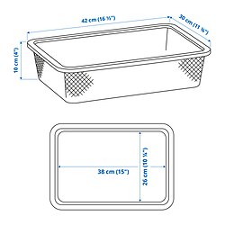 Ilustración de medidas - TROFAST caja de rejilla