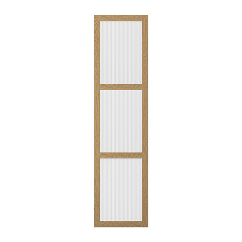 Puerta de roble y pax blanco TONSTAD, rectángulo, madera y cristal.