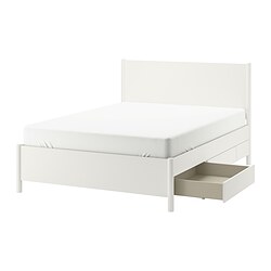 TONSTAD, estructura de cama con almacenaje, Hueso