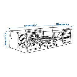 Measurement Illustration - TOSTERÖ cover for outdoor furniture
