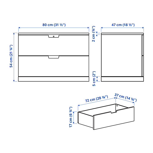 NORDLI, 2-drawer chest 7 of 7 open dialog
