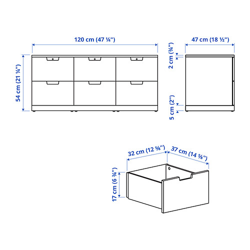 NORDLI, 6-drawer dresser 7 of 7 open dialog