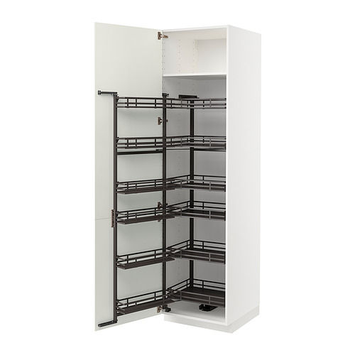 Mueble de cocina METOD blanco con 5 estantes extraíbles abiertos. Diseño moderno, minimalista, acabado liso.