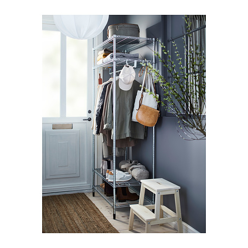OMAR, shelving unit with clothes rail 2 of 8 open dialog