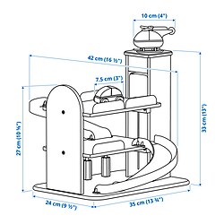 Measurement Illustration - LILLABO garage with car and helicopter