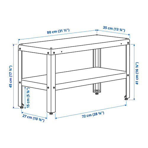 Ilustración con medidas del producto: KOLBJÖRN.