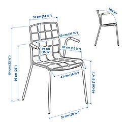 Ilustración de medidas - LÄKTARE silla de confidente