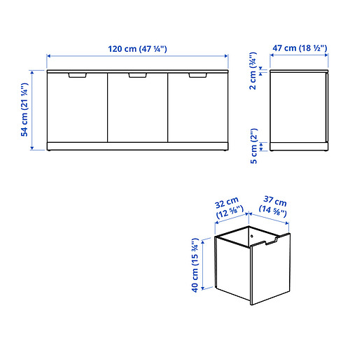 NORDLI, 3-drawer chest 5 of 5 open dialog