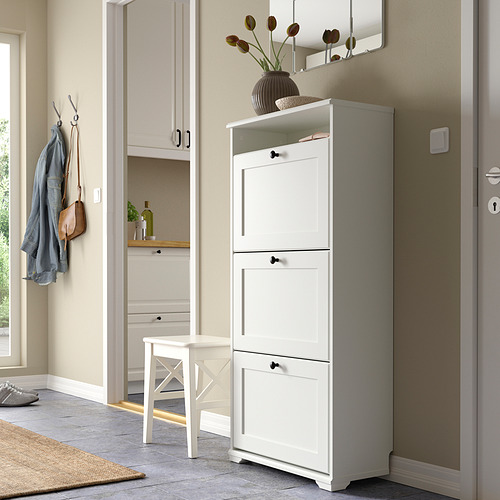 BRUSALI, shoe cabinet with 3 compartments 2 of 4 open dialog